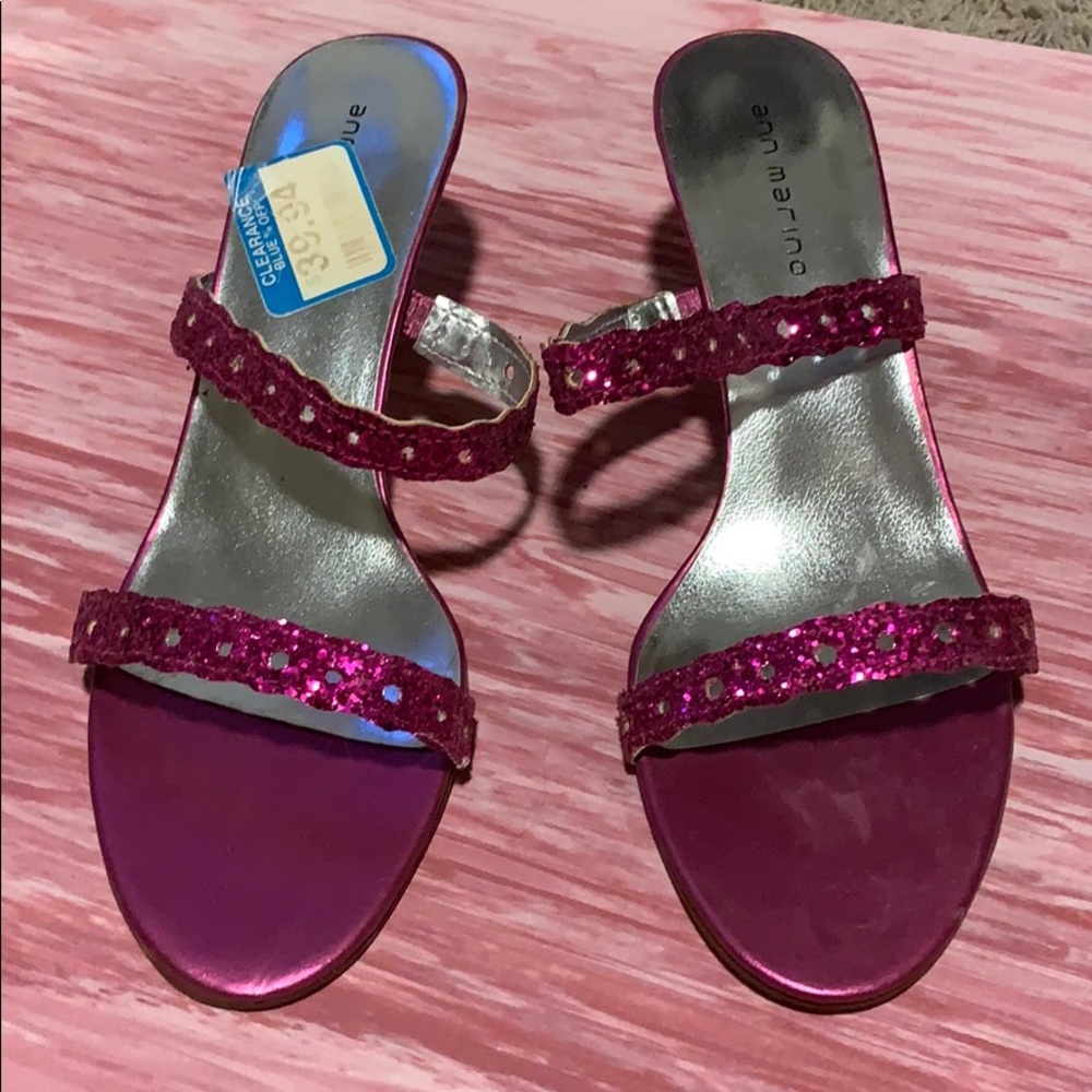 NWT Ann Marino Pink Sparkle & Party Heel, size 8.5